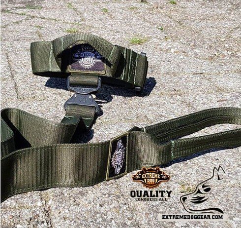 Green Camo k9 Tactical Collar & Leash set